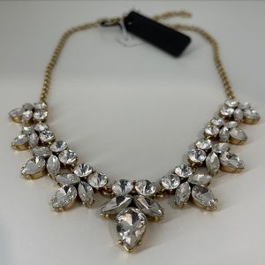 NWT J.Crew Adjustable Crystal Gemstone Petal Statement Necklace
